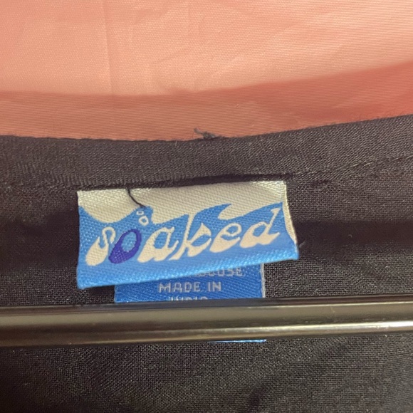 Soaked Black White Embroidered Swimsuit Coverup Womens Size XL 100% Viscose - Picture 3 of 5